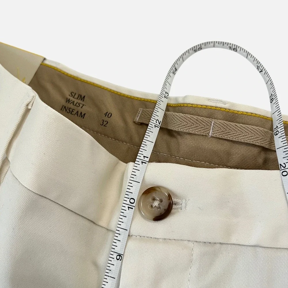 Banana Republic Rapid Movement Chino Slim 40x32 Off White Stretch Pants NWT